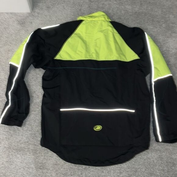 high visibility reflective black neon performance bike cycling fleece jacket XL - Picture 5 of 6